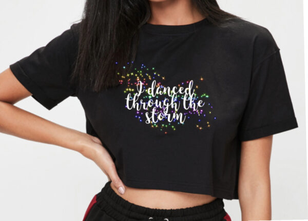 2D1B2029-21B2-43D6-A7A3-55CD252EC3BE Rainbow Danced thru Storm crop tee by Stage Dancewear