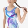 F3EA84FC-A1BD-48CA-9B03-3D979655D9E6 Capezio Gymnastics Swirl Front Tank Leotard